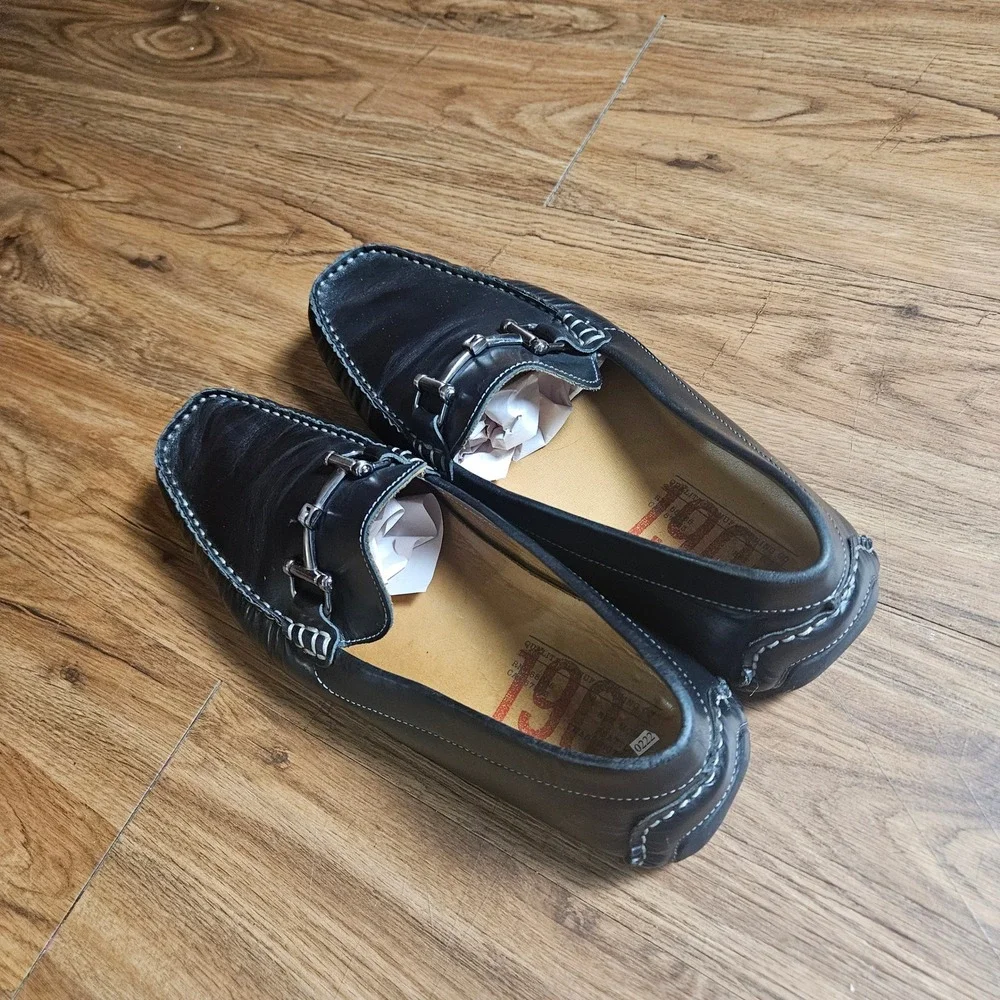 1901 Destin Horse Bit Leather Driving Shoes Loafers Slip On 12 M Black M06516